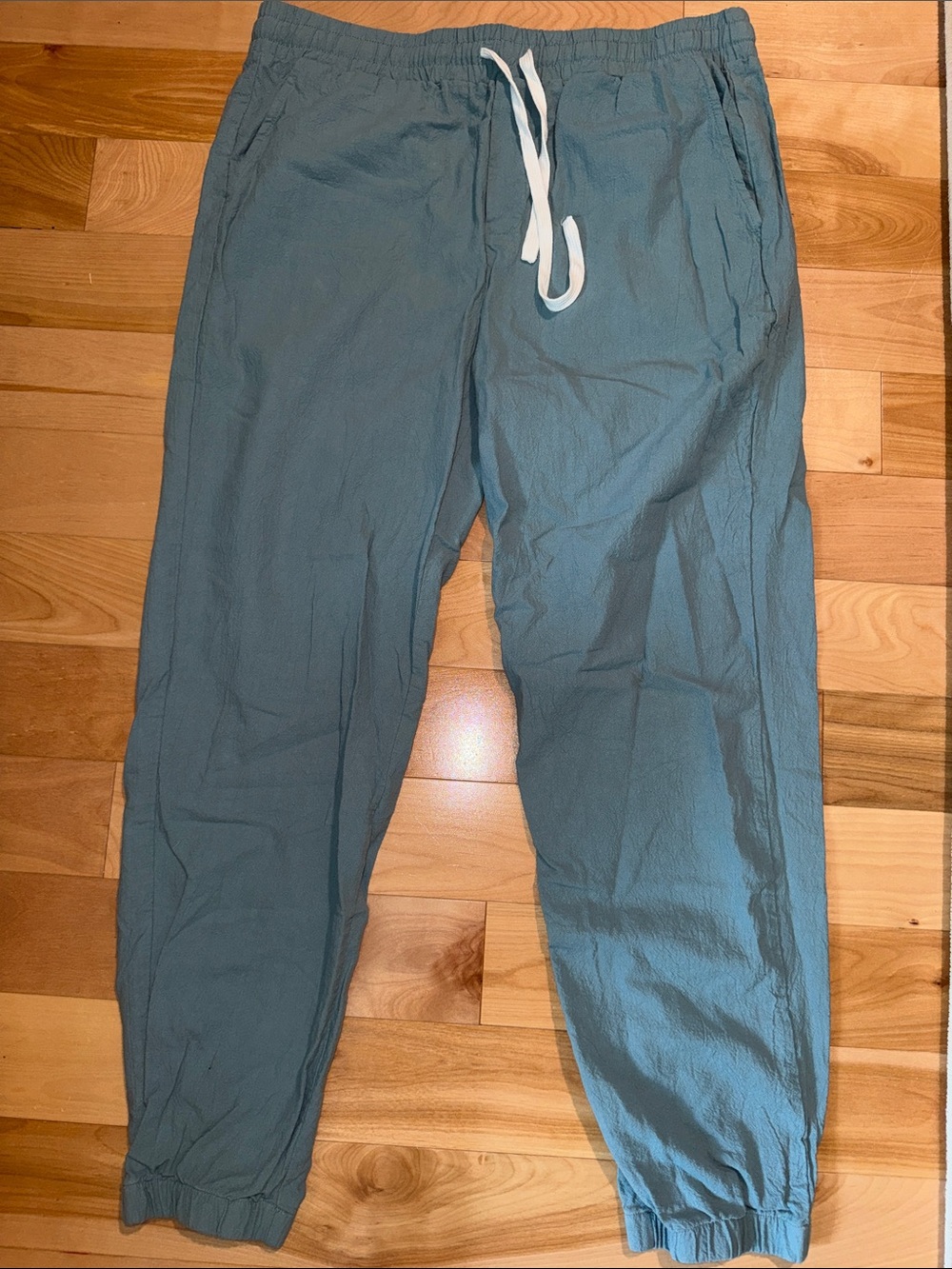 Men's Relaxed Drawstring Joggers in Slate Teal NWOT